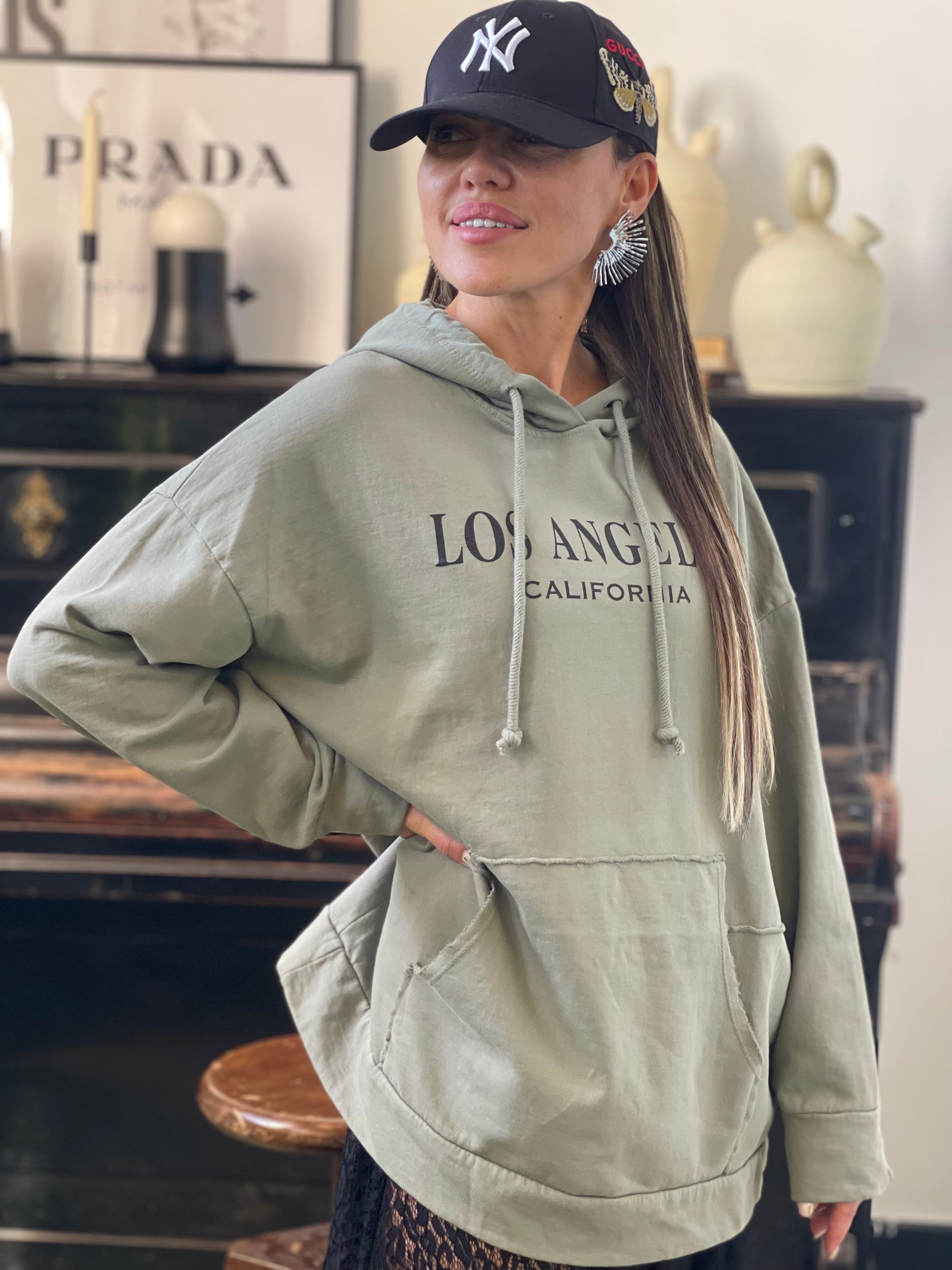 Sudadera capucha Los Angeles kaki