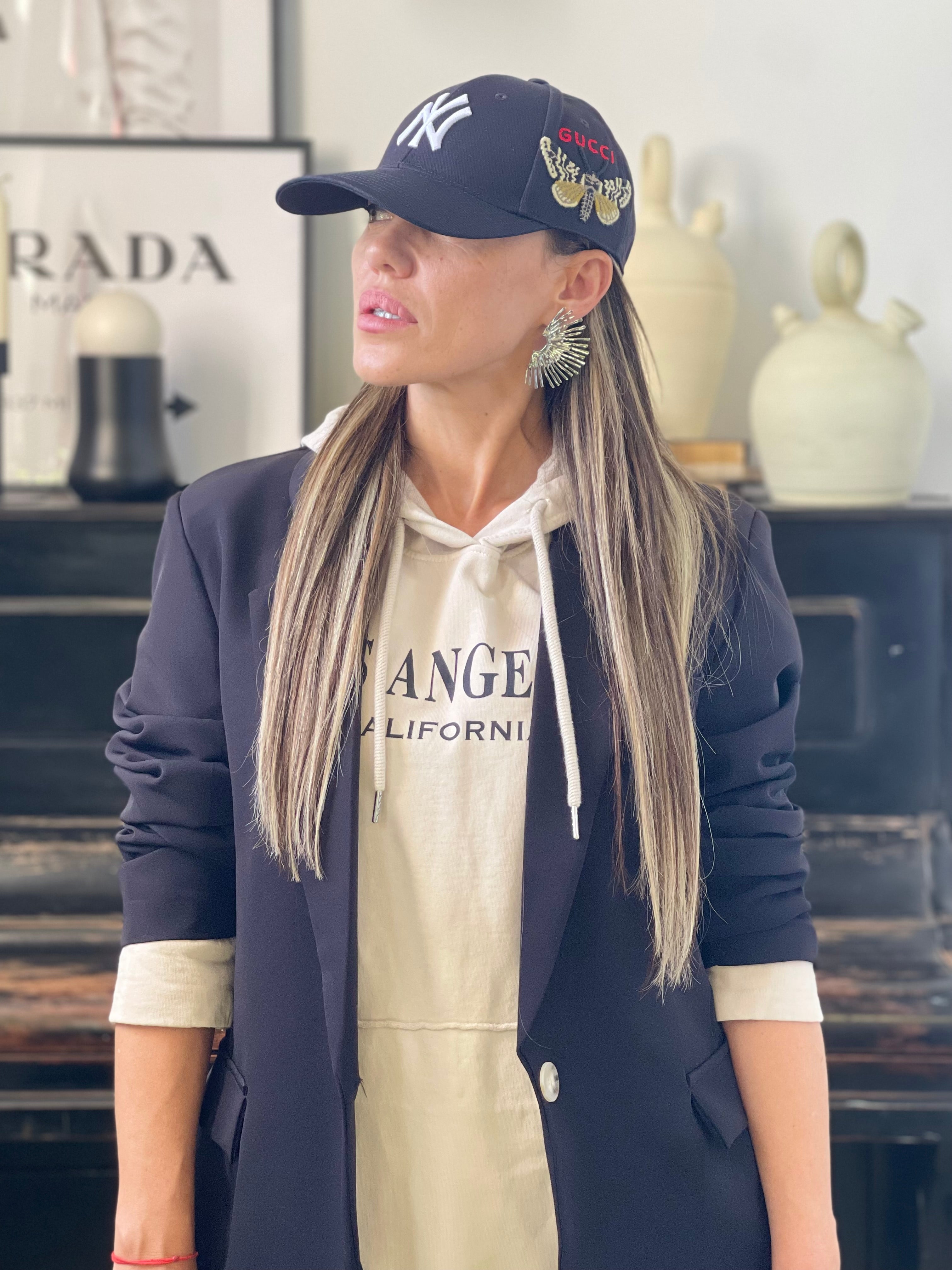 Sudadera capucha Los Angeles piedra