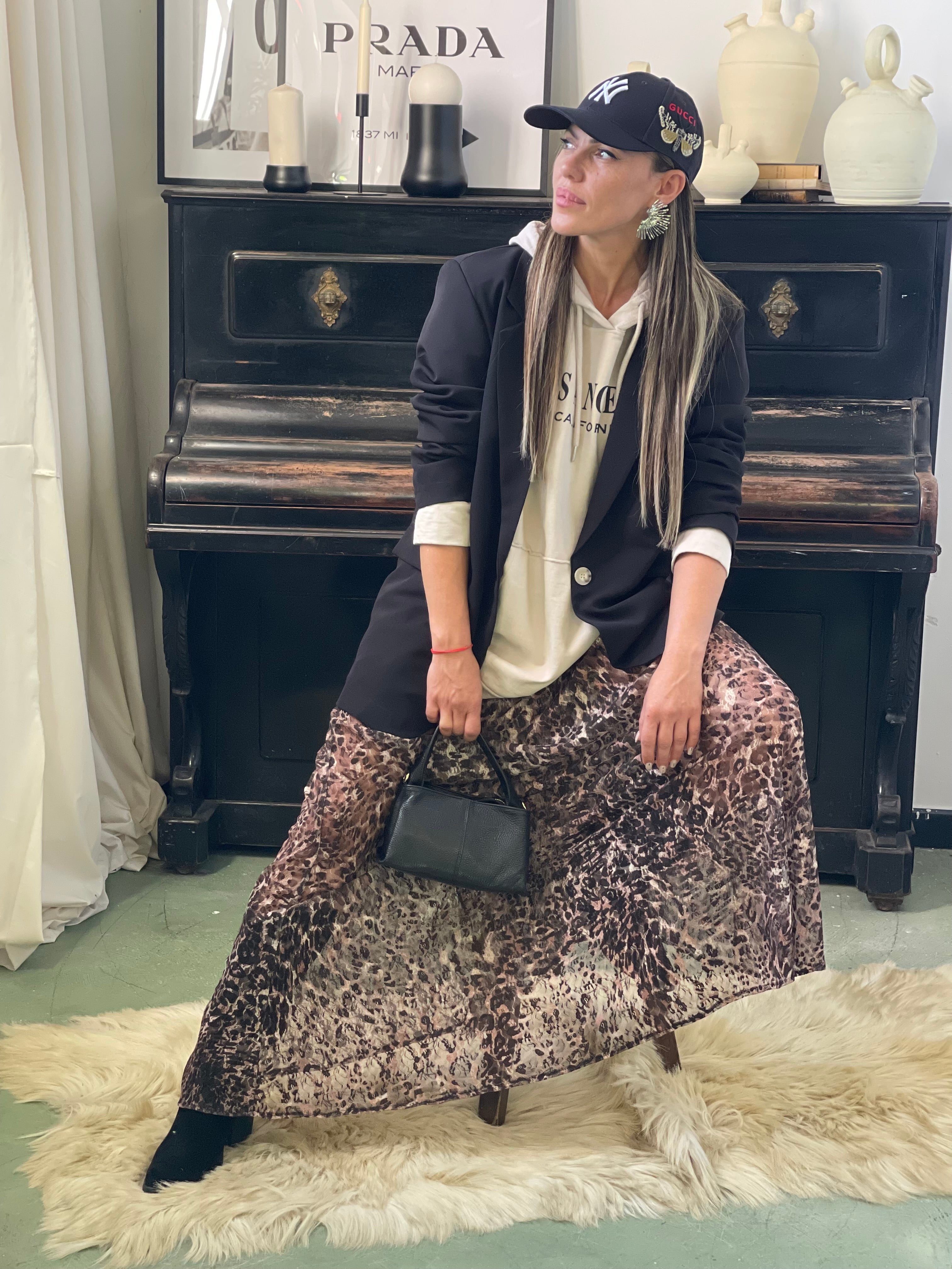 Falda de blonda leopardo