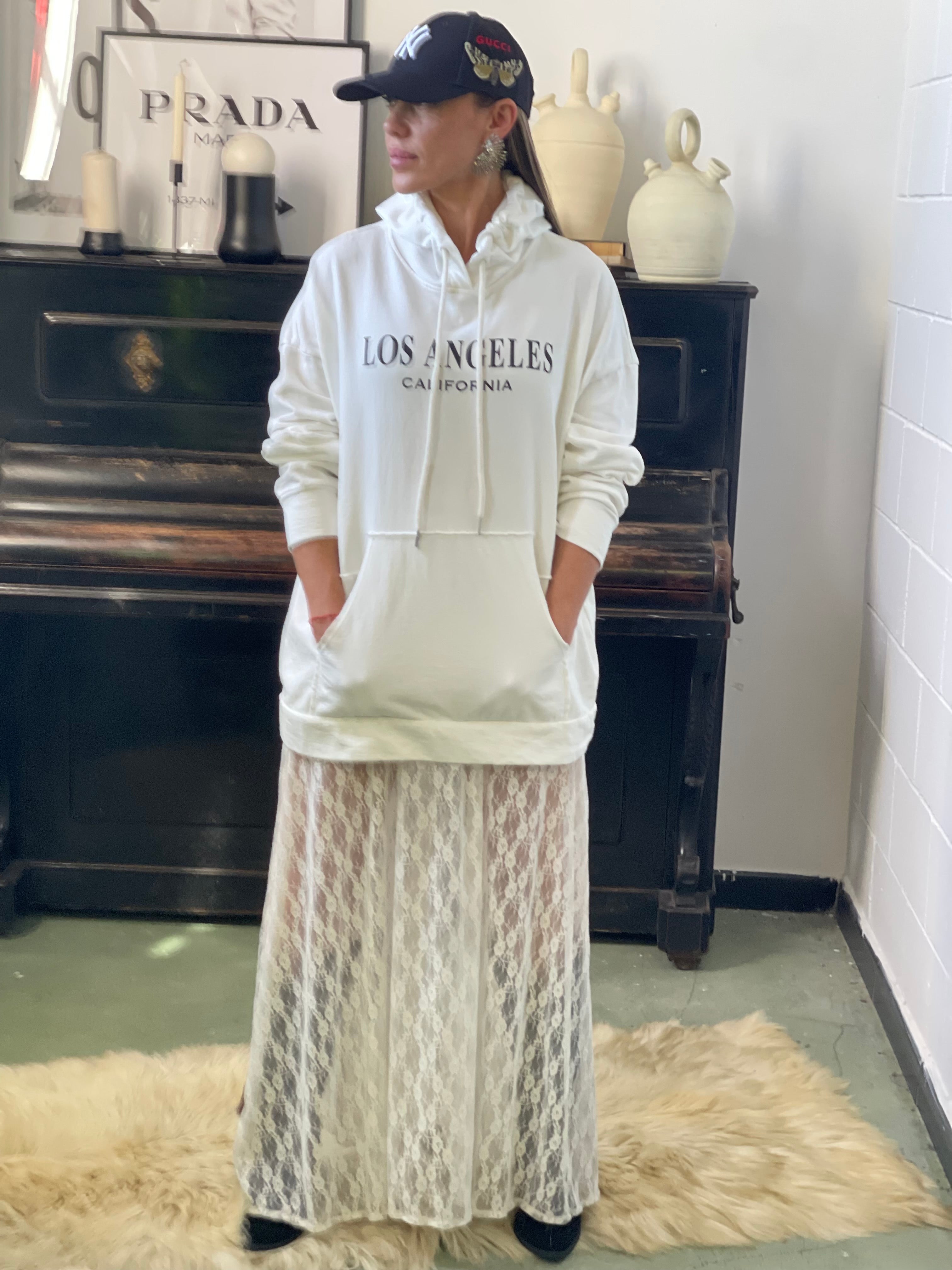 Sudadera capucha Los Angeles crudo