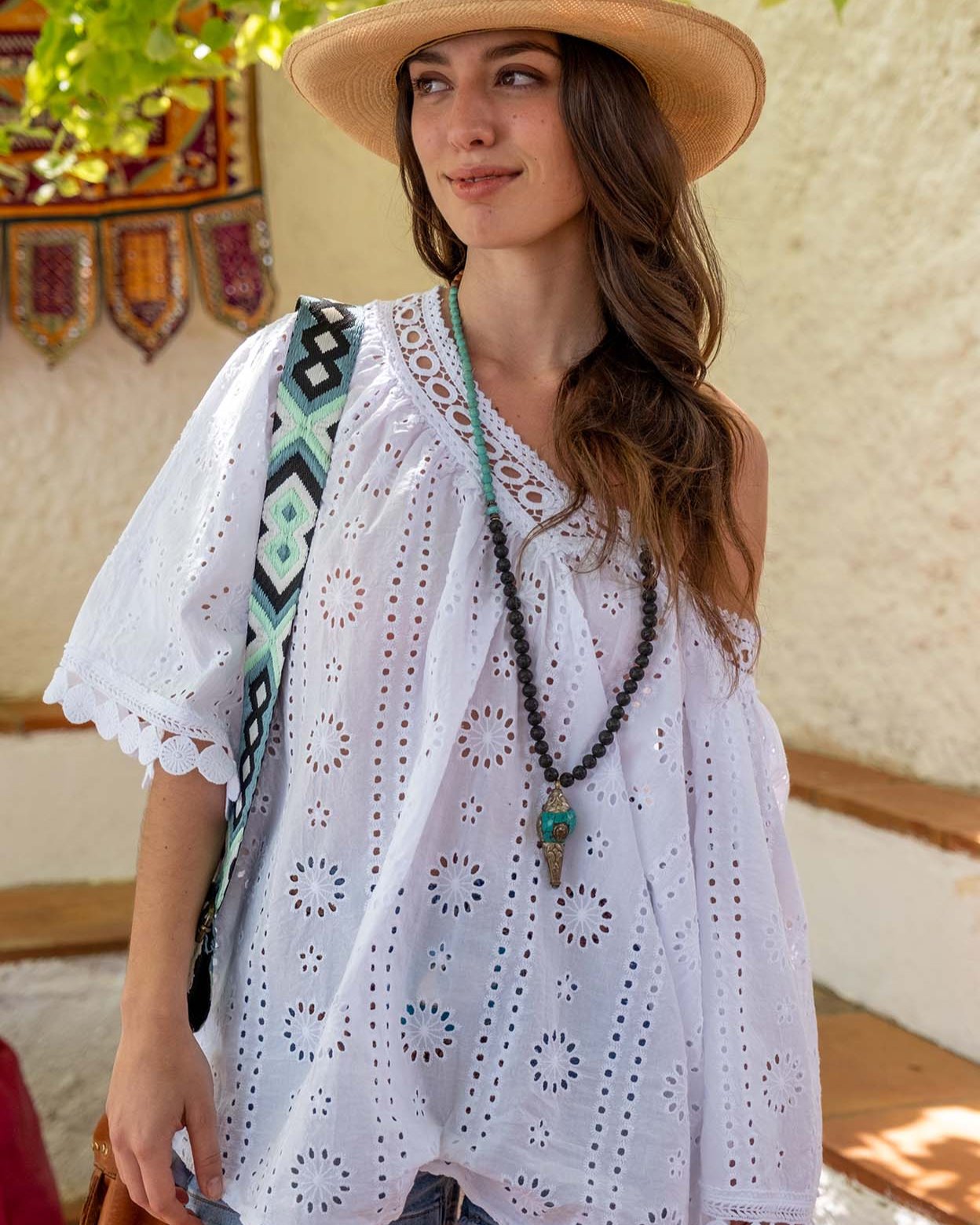 Blusa bordado suizo blanca