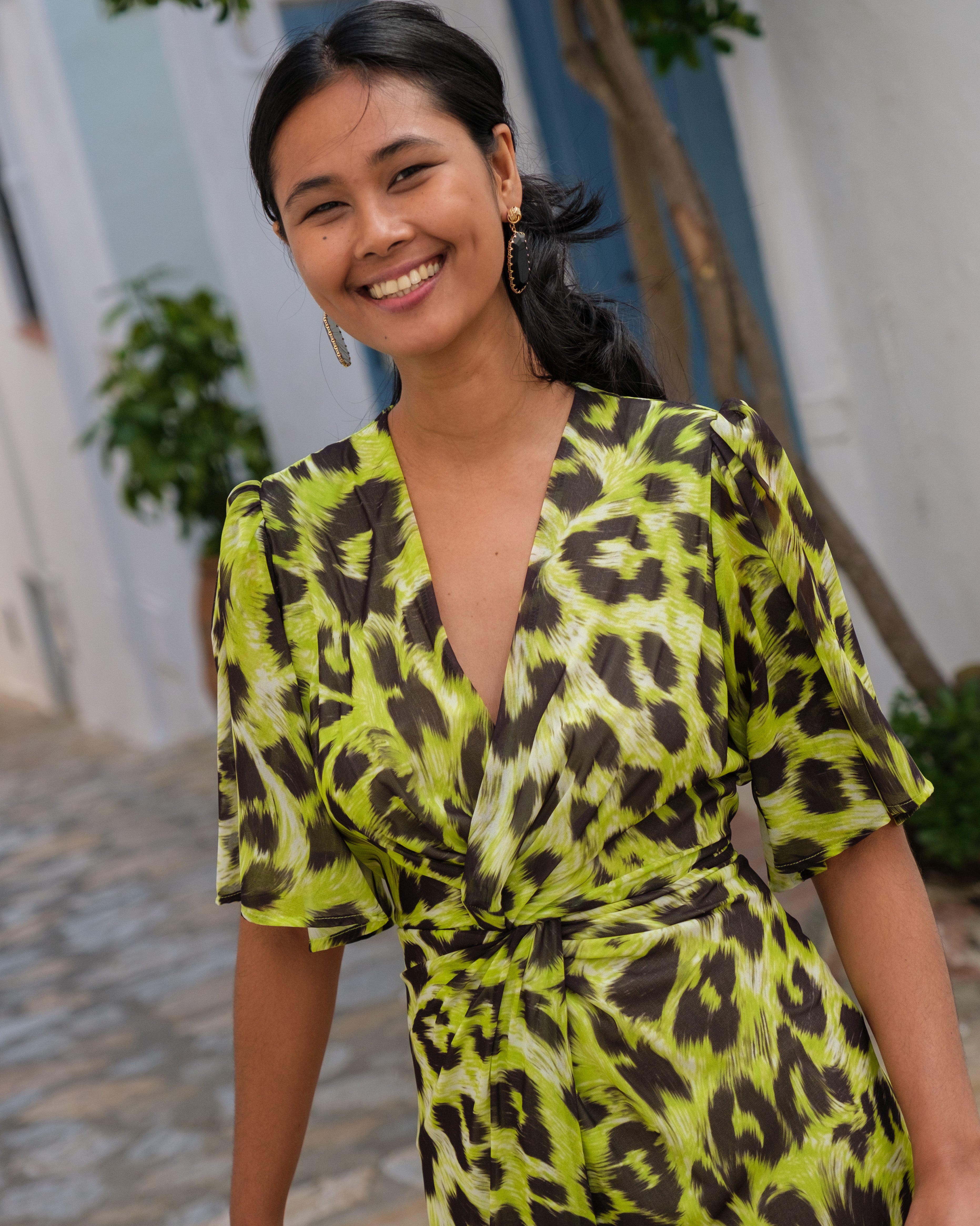 Vestido Maite verde fluor