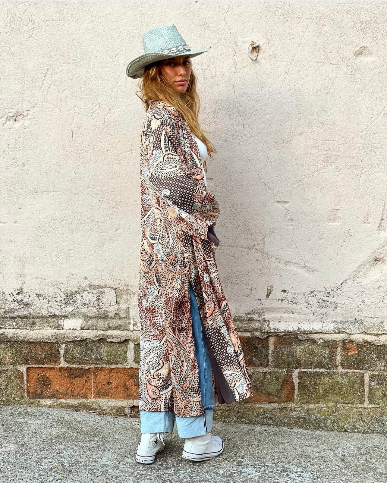 Kimono Estampado Largo