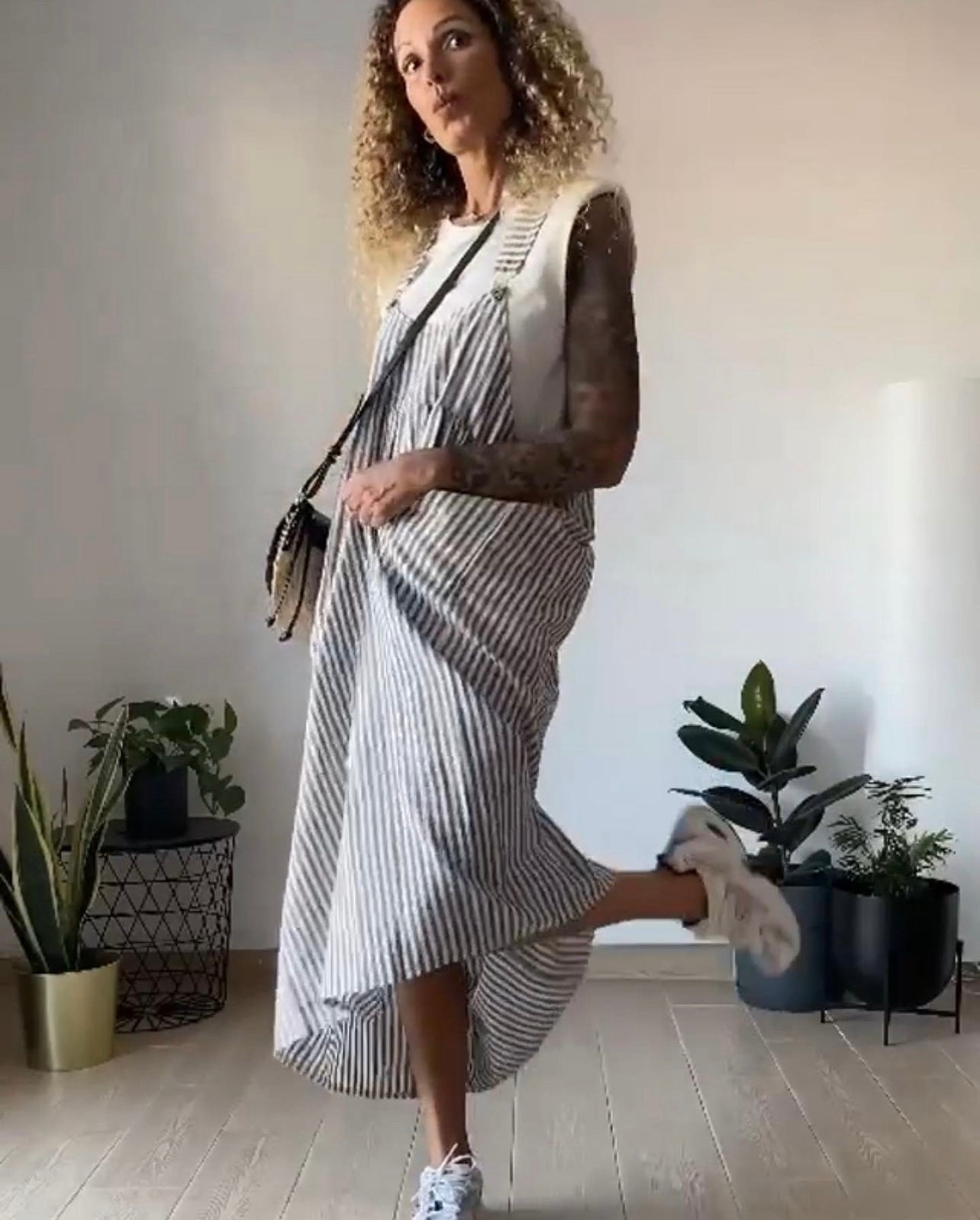 Vestido Pichi Rayas Azul Marino
