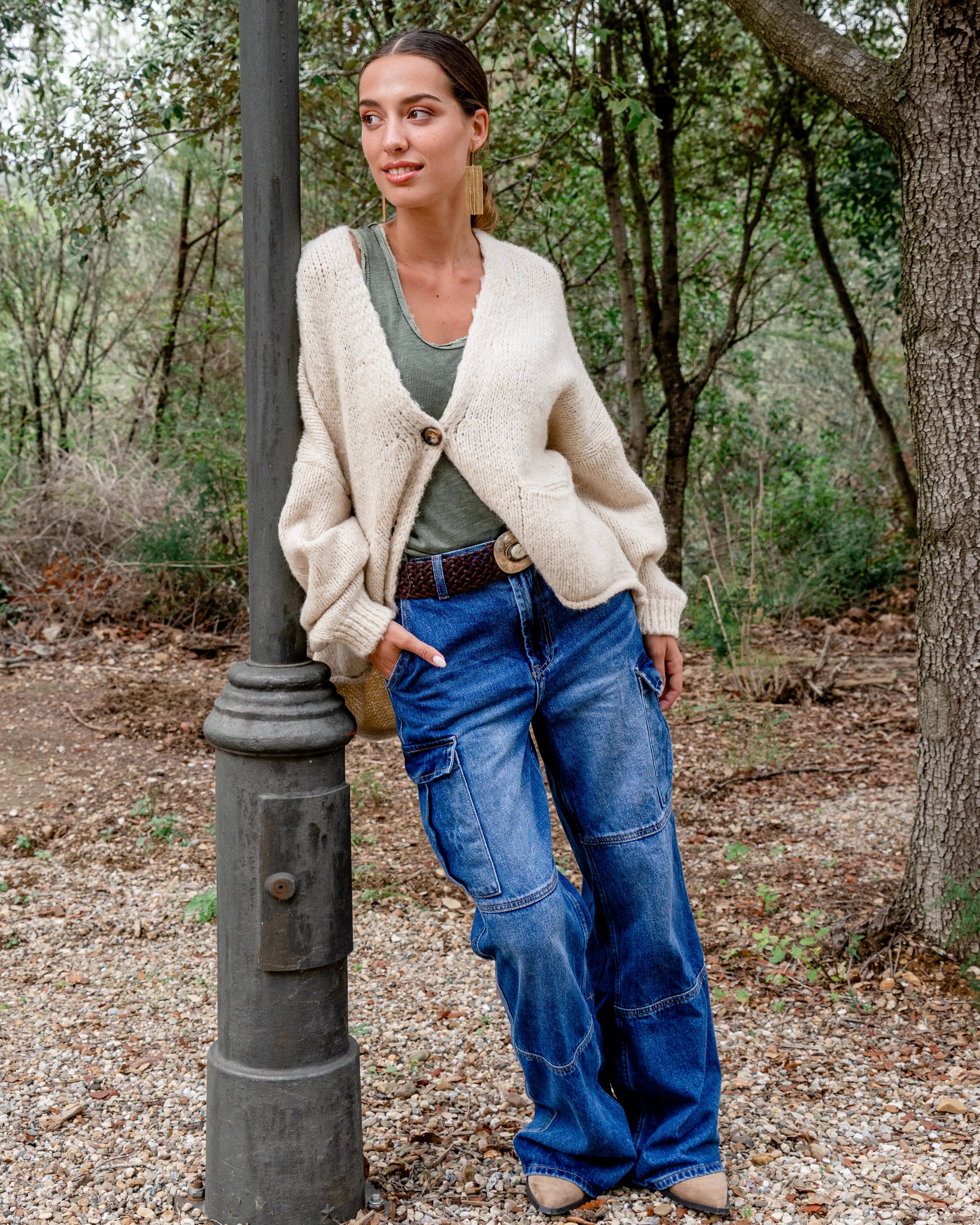 Cardigan color crudo