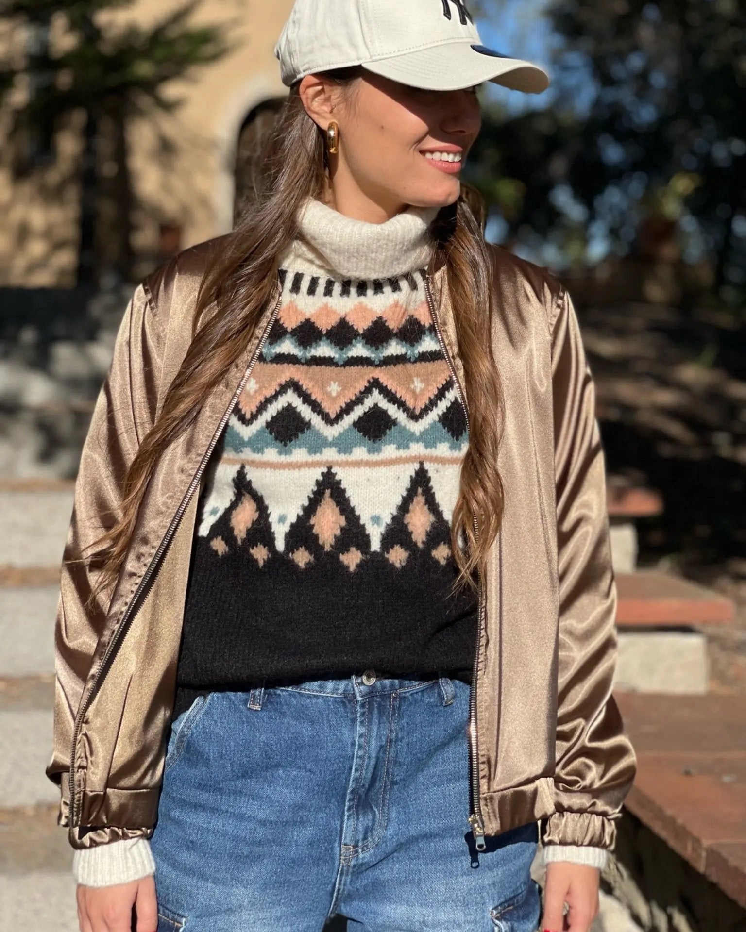 Bomber satinada taupe elvestidordecandela