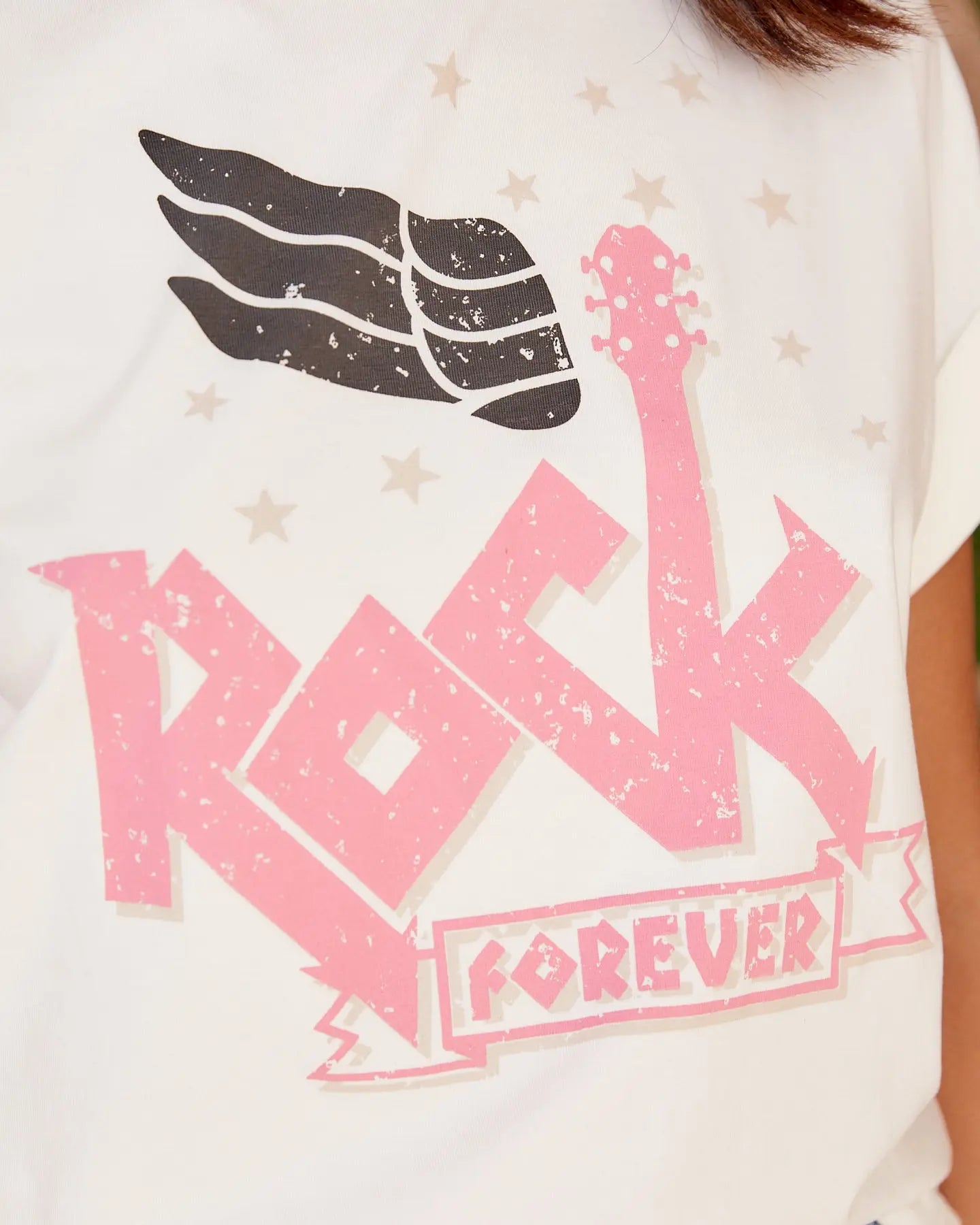 CAMISETA ROCK FOREVER BLANCA elvestidordecandela