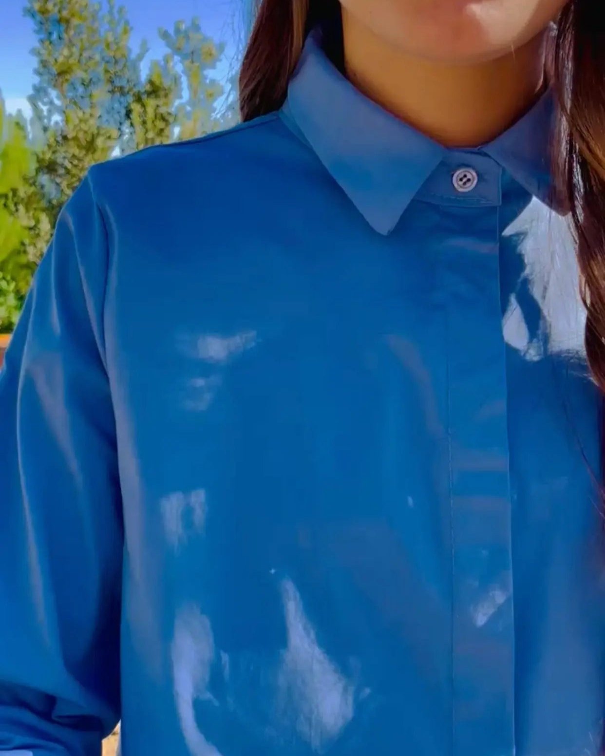 Camisa trapecio azul elvestidordecandela