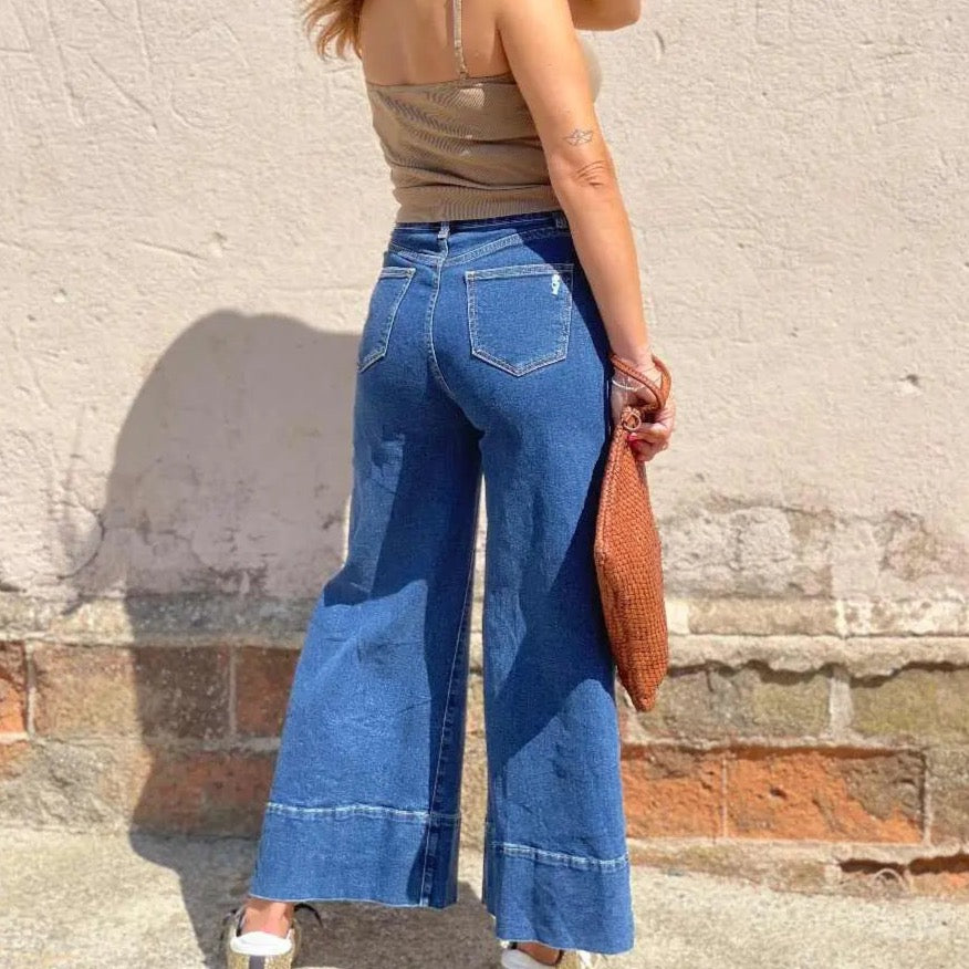 Jean súper ancho cropped elvestidordecandela