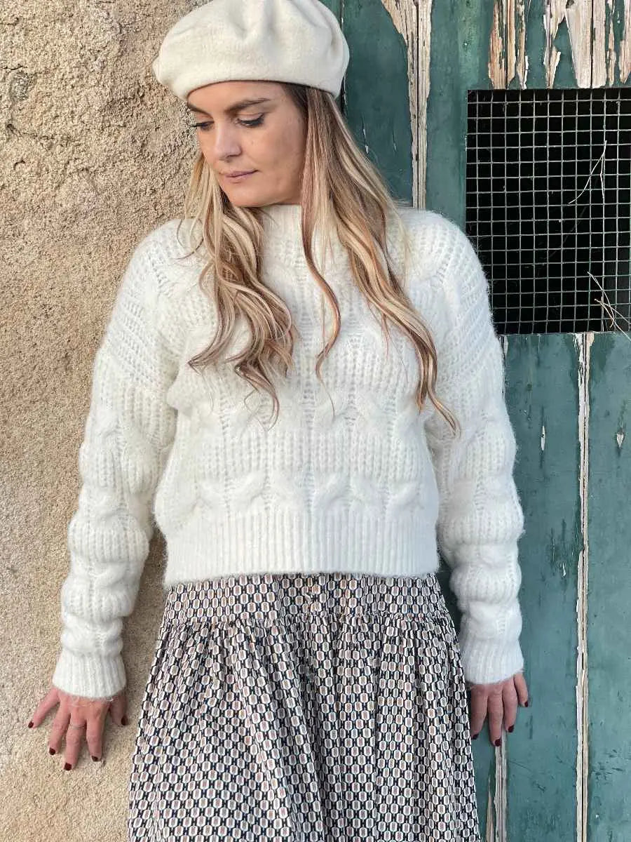 Jersey cropped trenzas crudo elvestidordecandela