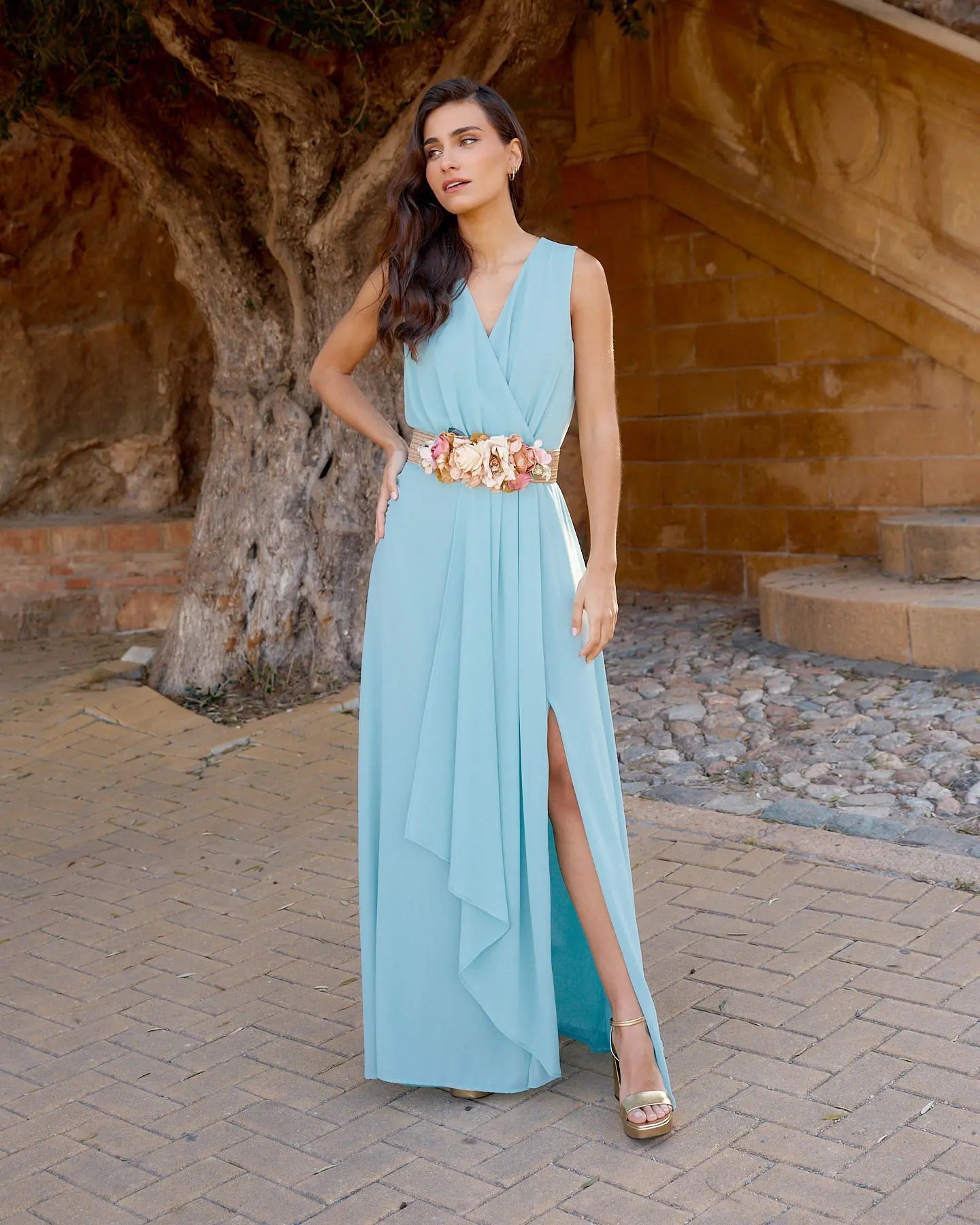 Vestido Gala celeste elvestidordecandela