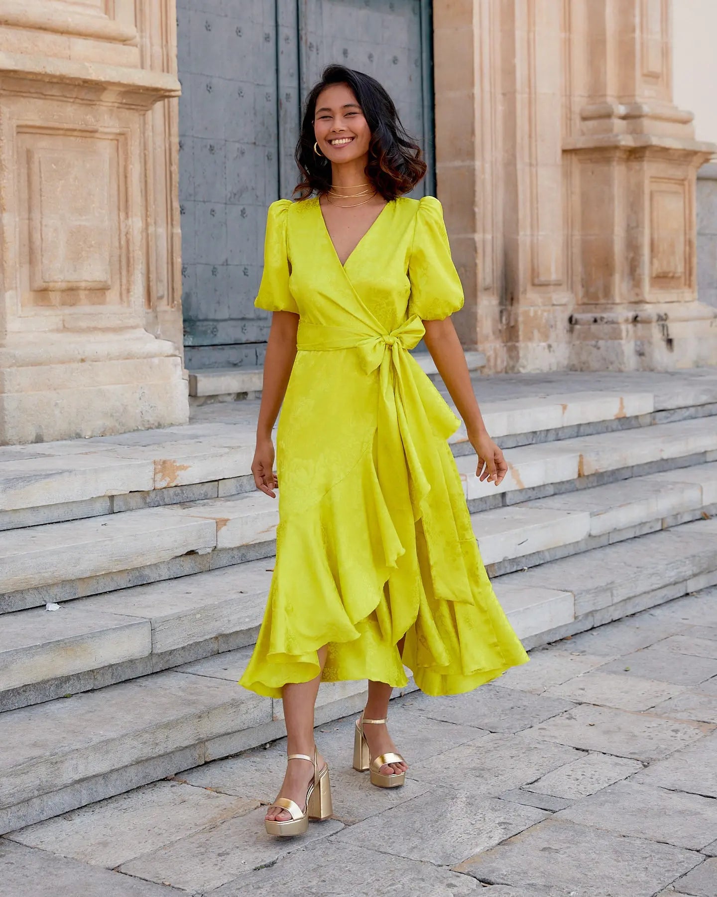 Vestido Lola Jacquard Lima elvestidordecandela