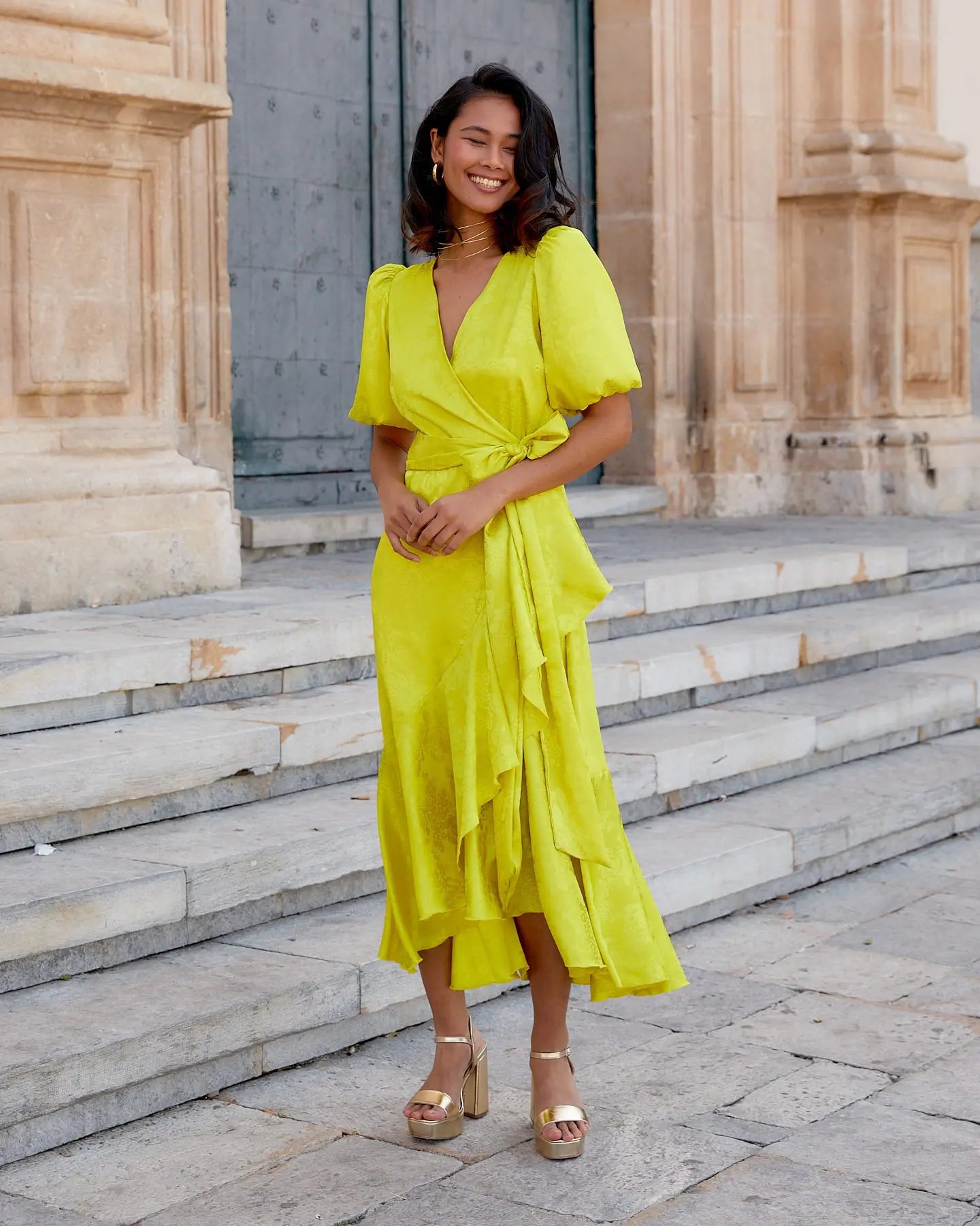 Vestido Lola Jacquard Lima elvestidordecandela