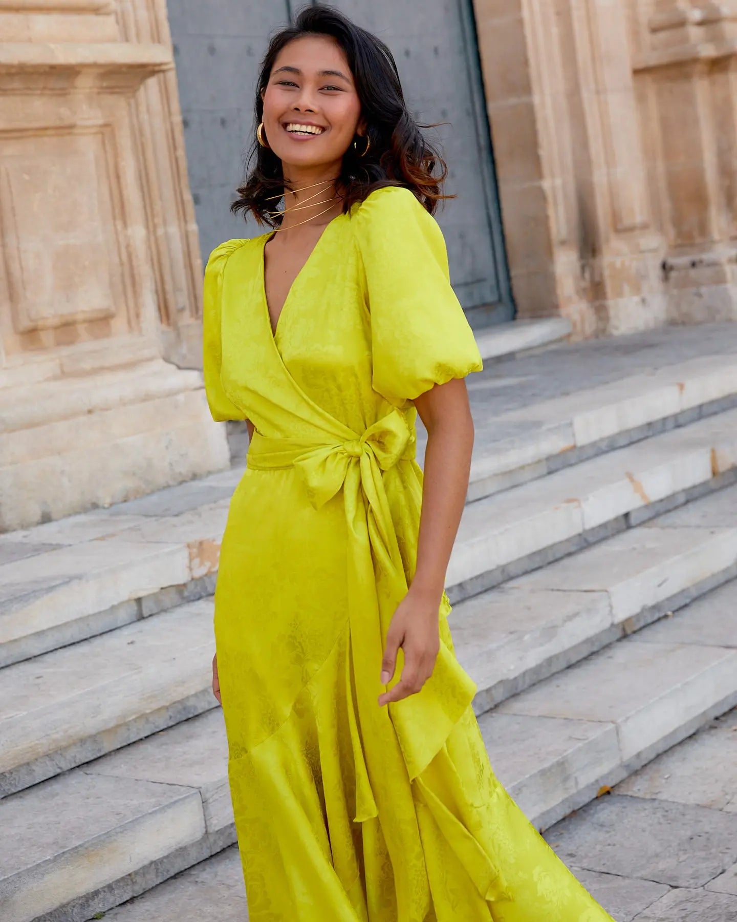 Vestido Lola Jacquard Lima elvestidordecandela