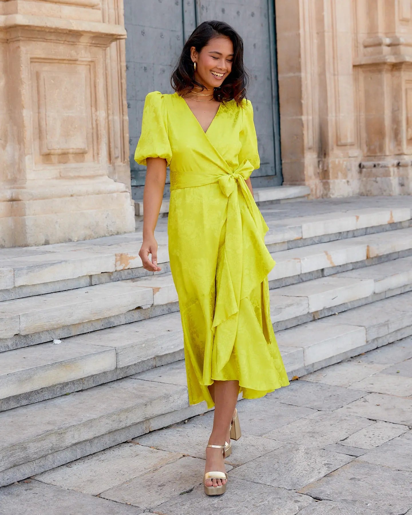 Vestido Lola Jacquard Lima elvestidordecandela