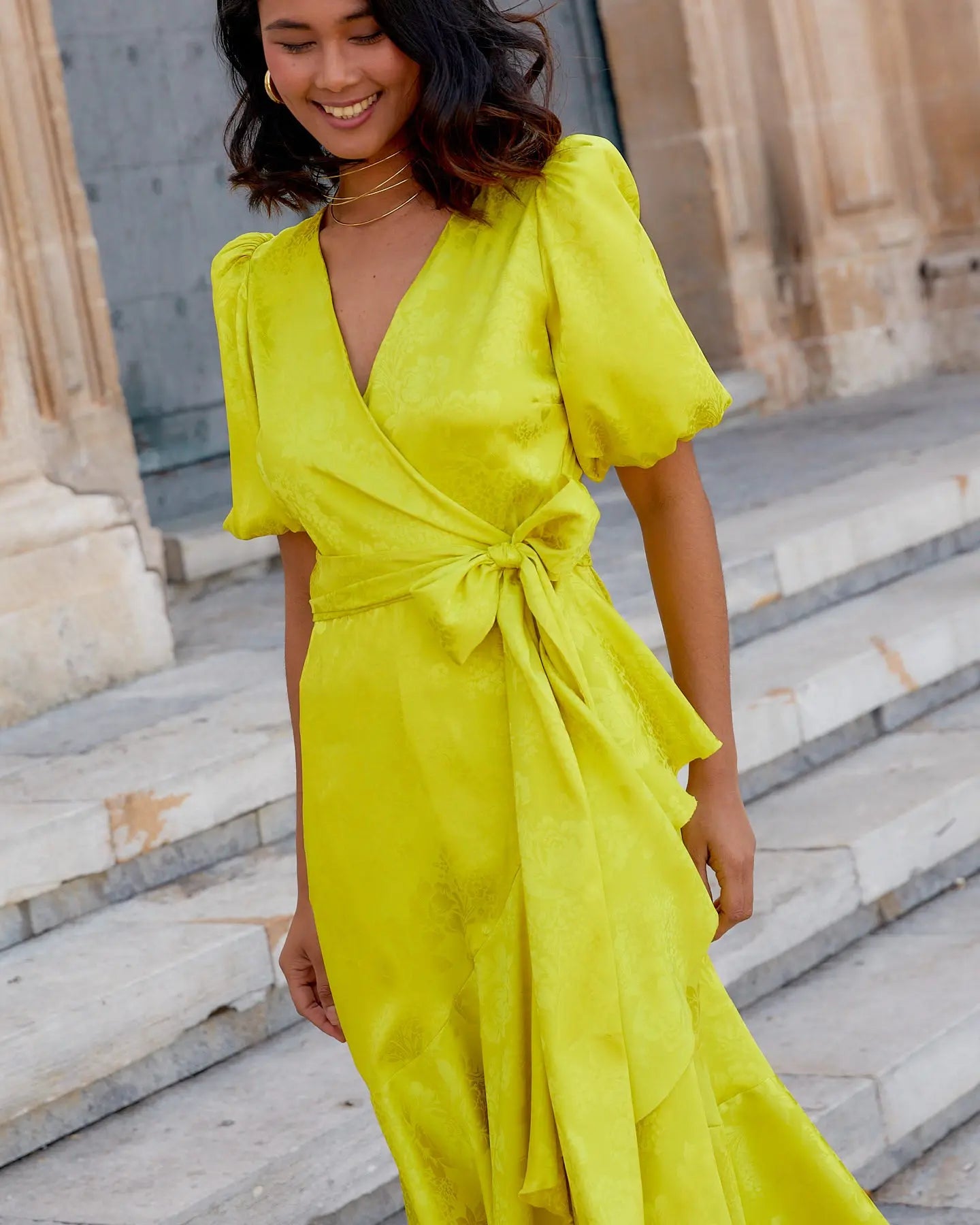 Vestido Lola Jacquard Lima elvestidordecandela