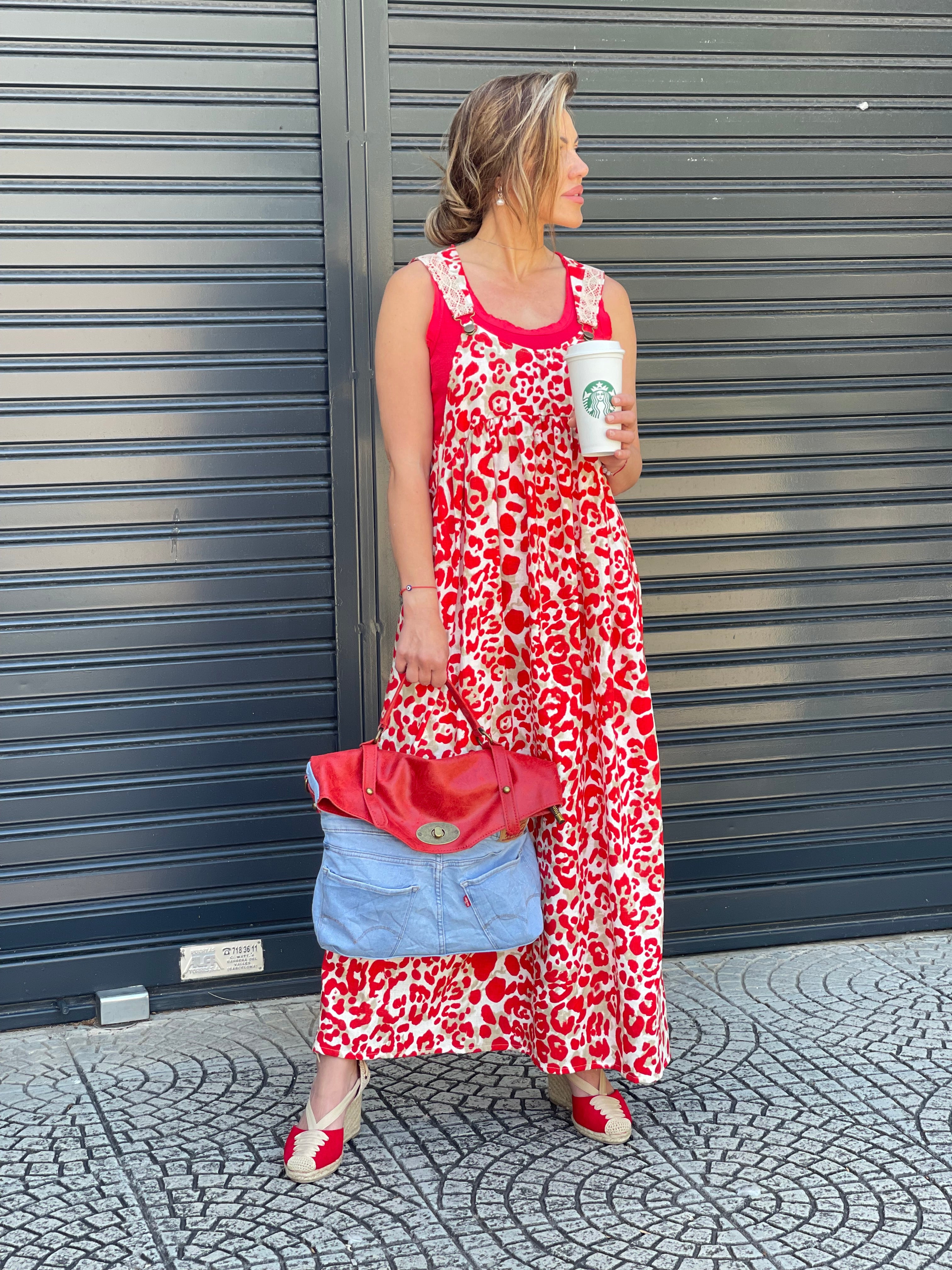 Vestido pichi Leopardo Rojo