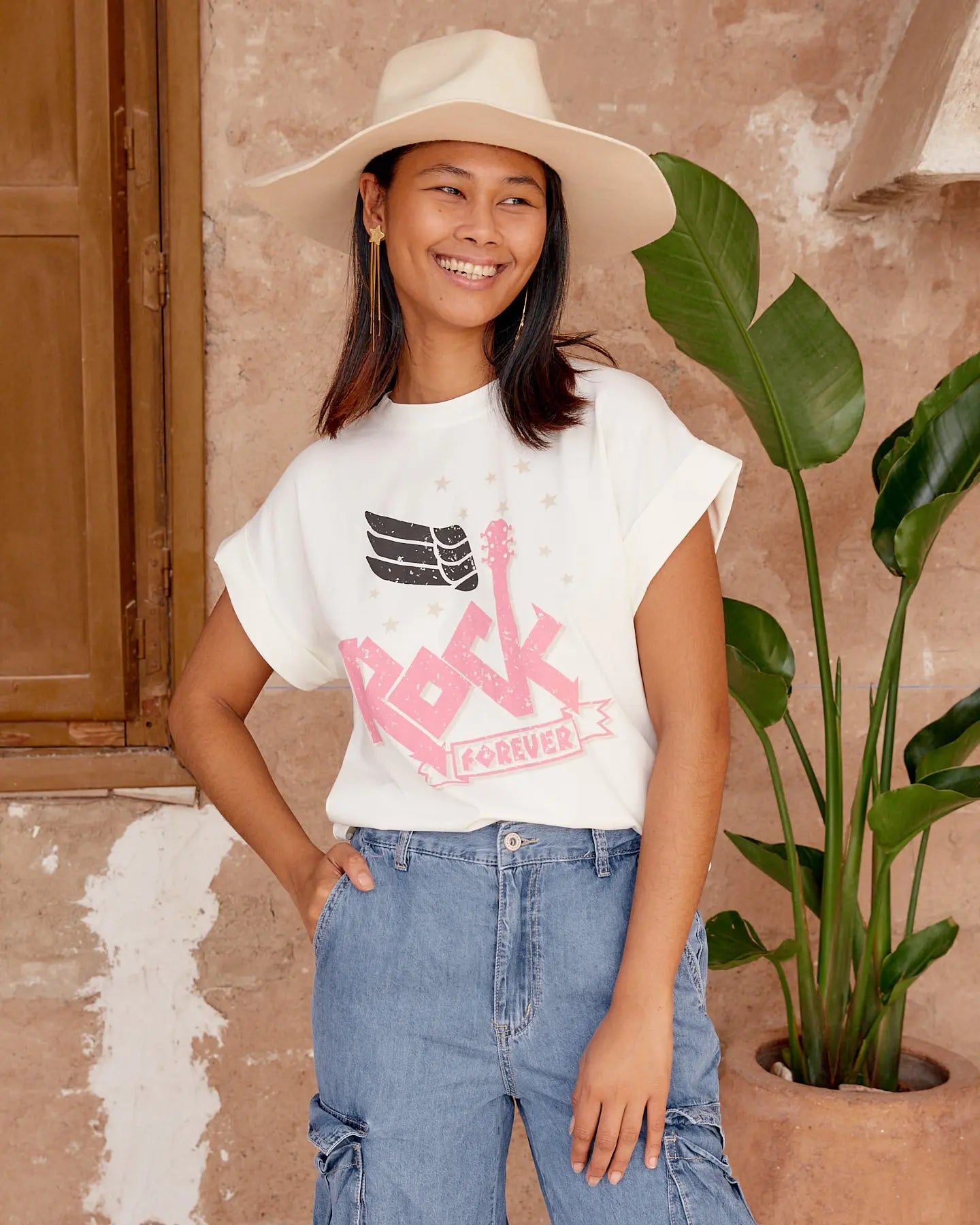 CAMISETA ROCK FOREVER BLANCA elvestidordecandela