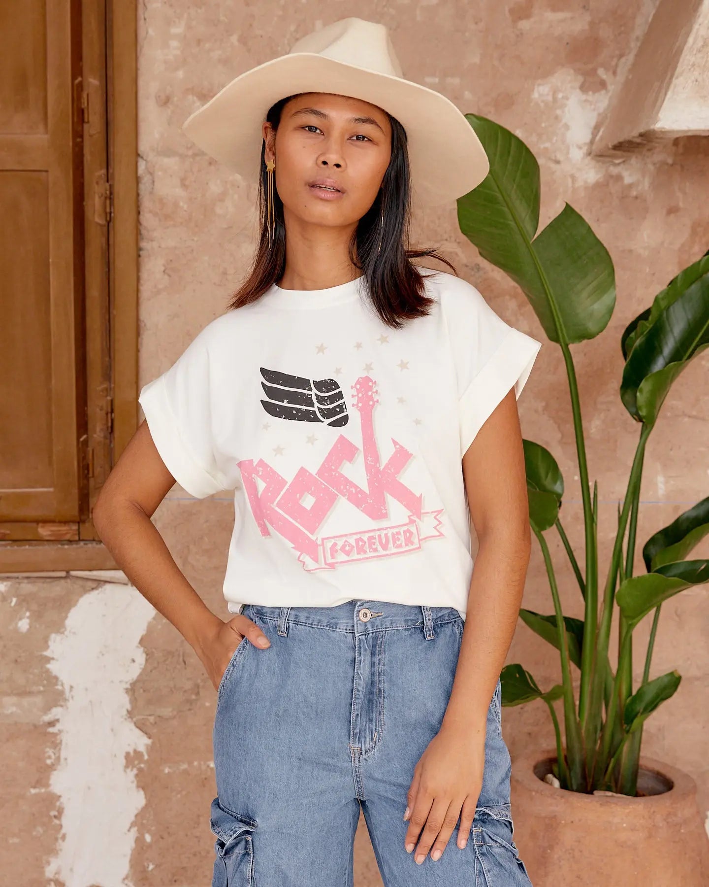 CAMISETA ROCK FOREVER BLANCA elvestidordecandela