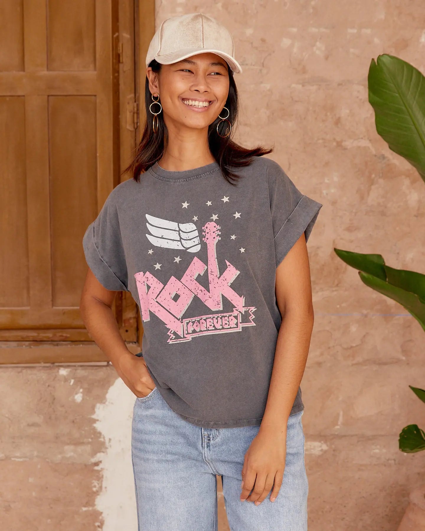 CAMISETA ROCK FOREVER GRIS elvestidordecandela