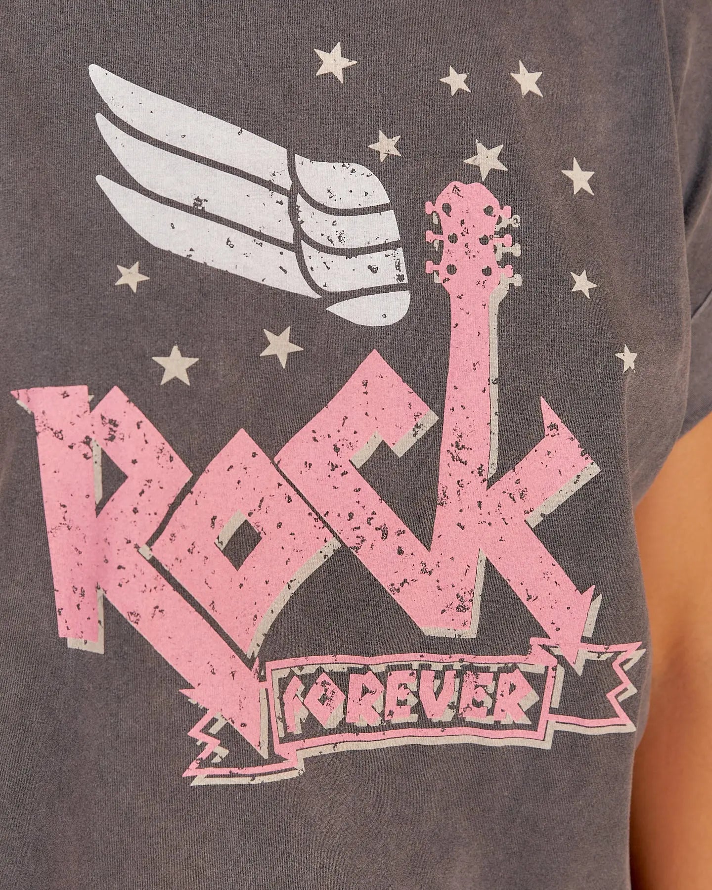 CAMISETA ROCK FOREVER GRIS elvestidordecandela
