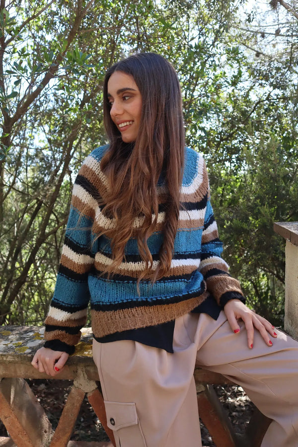 Jersey multi rayas azul elvestidordecandela